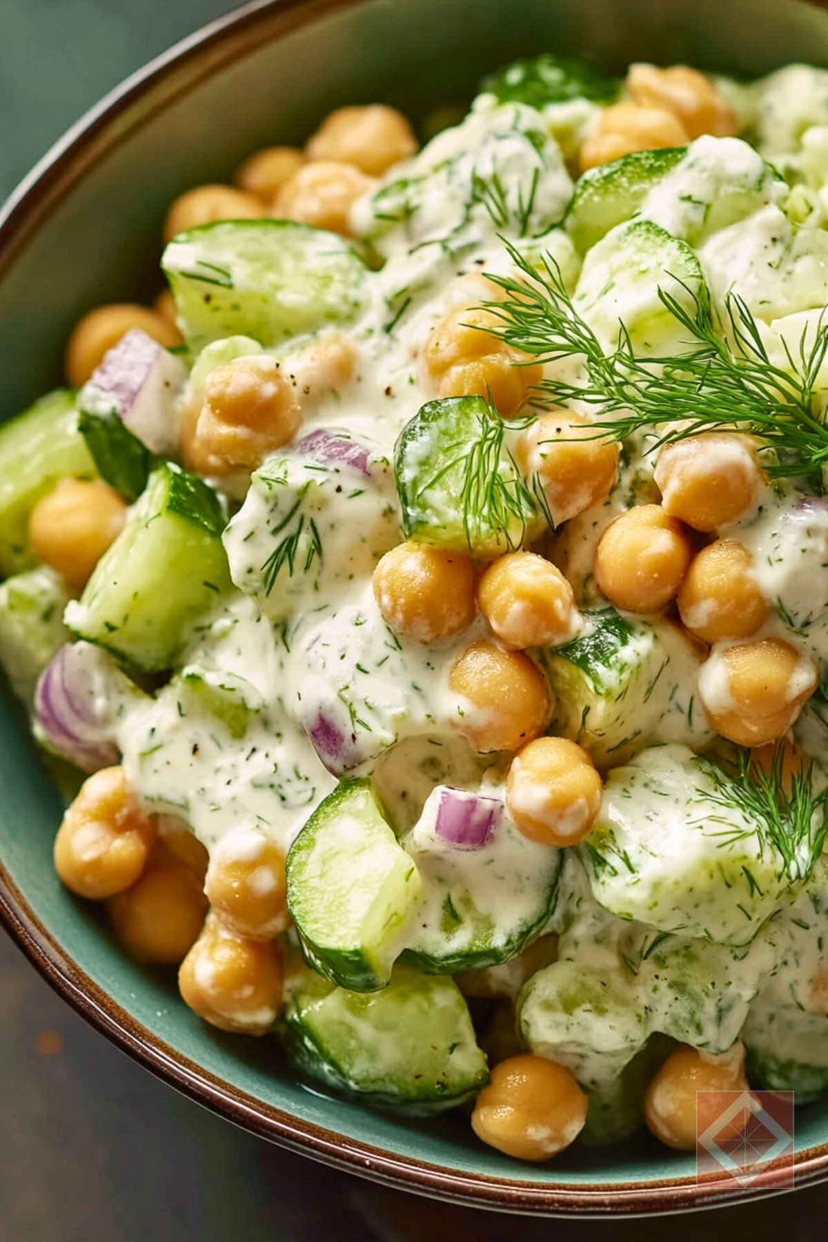 Chickpea & Cucumber Salad with Creamy Yogurt Dressing