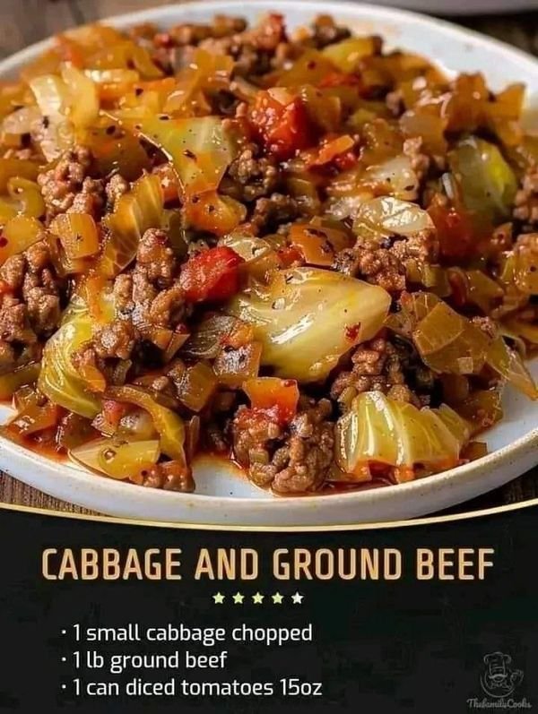 Ground Beef and Chopped Cabbage