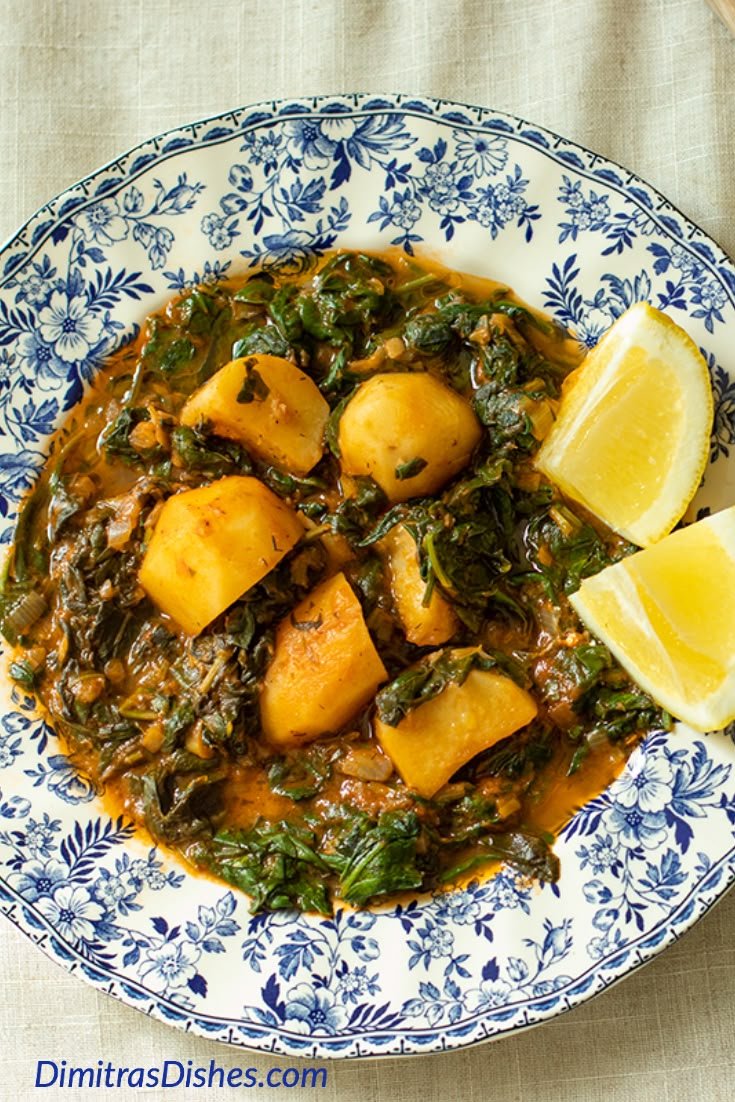 Greek Spinach & Potato Stew – Dimitras Dishes