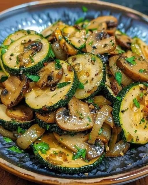 Sautéed Zucchini, Mushrooms & Onions,,
