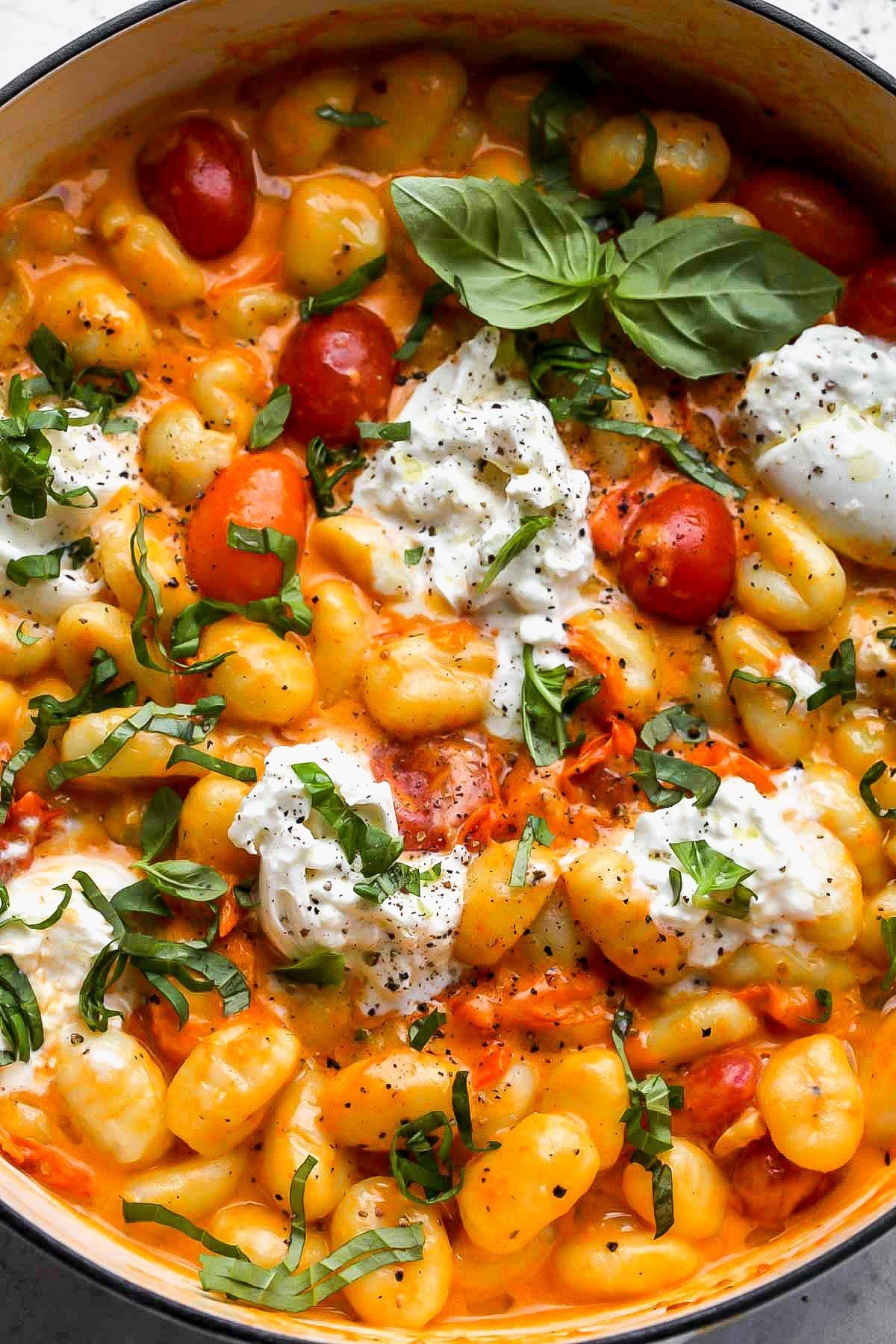 Creamy Tomato Gnocchi with Burrata