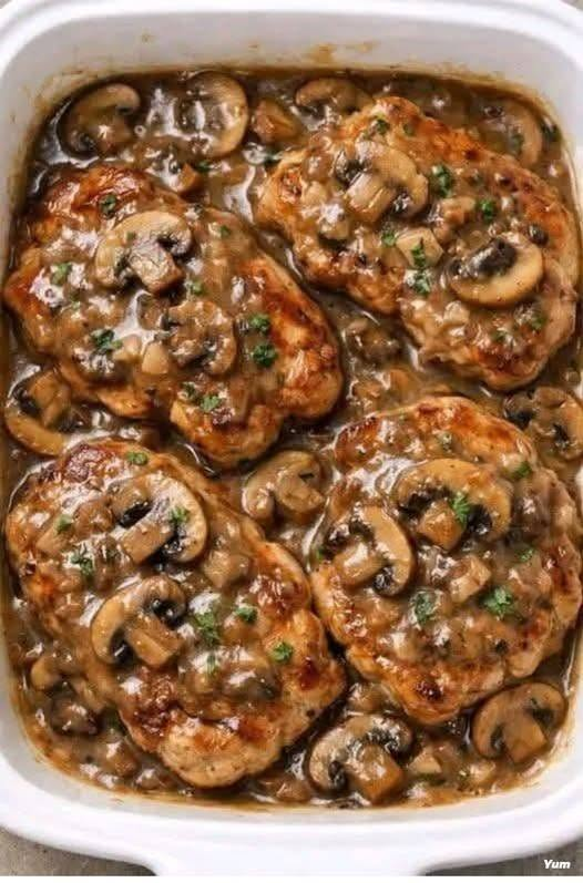 Smothered Chicken with Mushroom Gravy