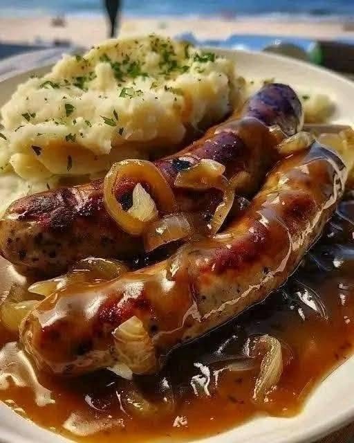 Sausage and Mash with Onion Gravy