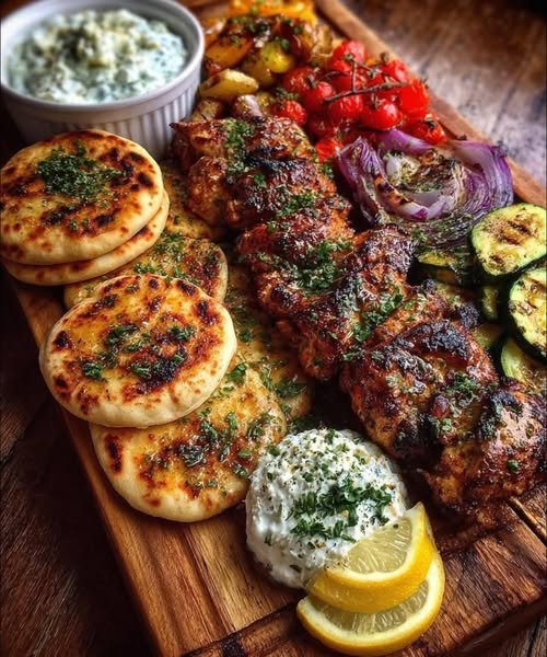 Greek Chicken Souvlaki Grazing Board