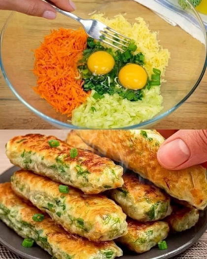 Cheesy Zucchini Carrot Fritters Recipe