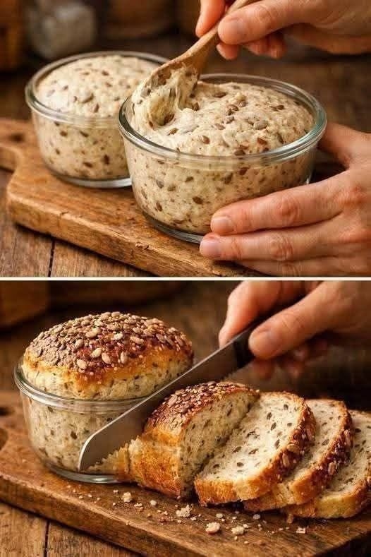 3-Ingredient Seeded Bread in a Jar
