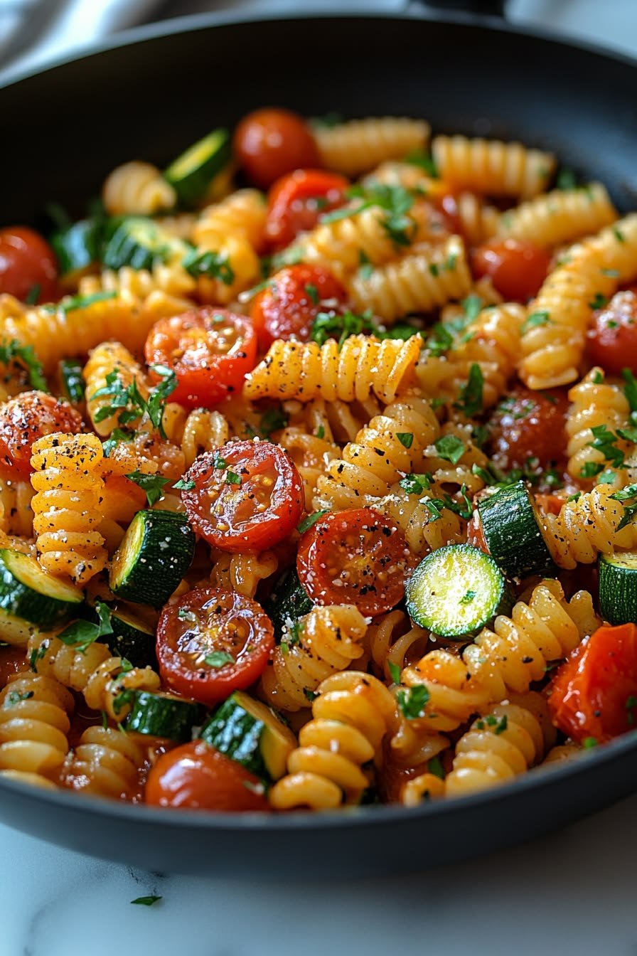 Healthy Tomato Zucchini Pasta