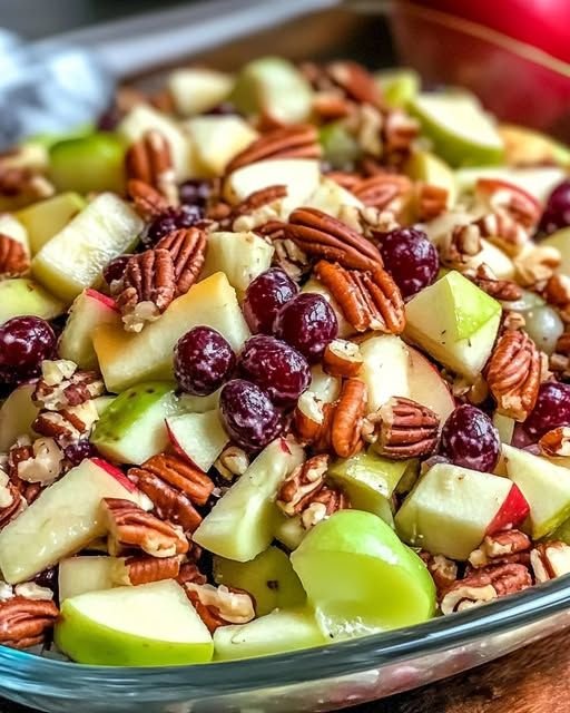 Apple Salad with Honeycrisp Apples, Celery, Grapes, Pecans, and Dried Cranberries