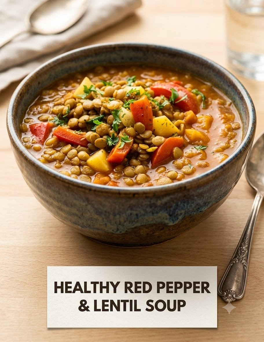 Healthy Red Pepper and Lentil Soup Recipe