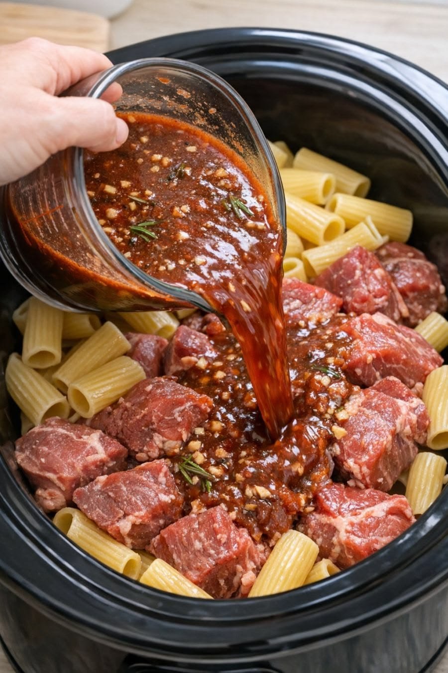 Slow Cooker Beef & Pasta