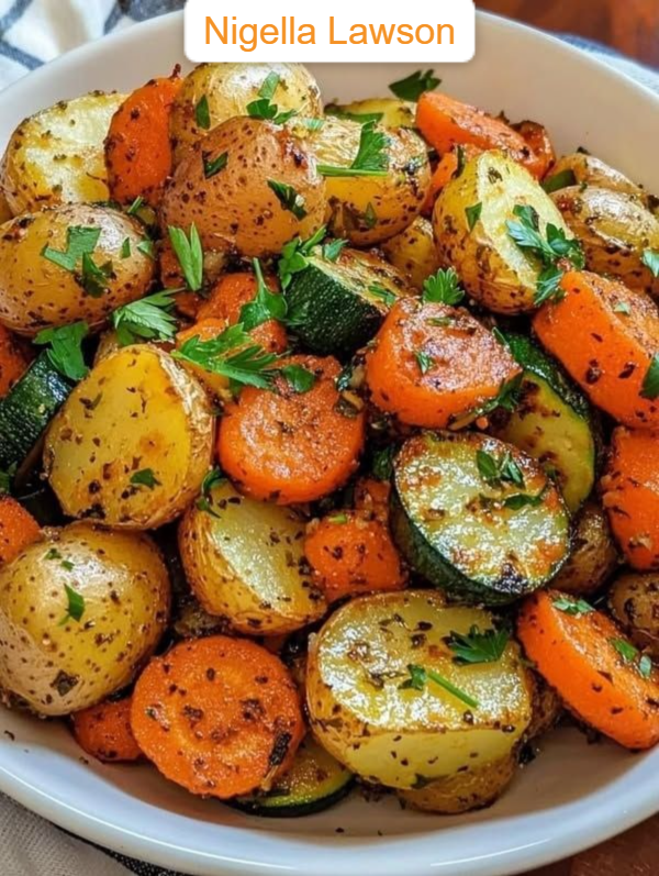 Nigella Lawson Recipes,, Garlic Herb Roasted Veggies